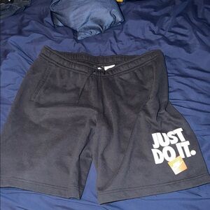 Nike Black Fleece Shorts with Just Do It Logo